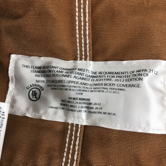 CARHARTT FR Flame Resistant Duck Bib Overalls Quilt Lined Double Knee Men’s 32 - Picture 8 of 17